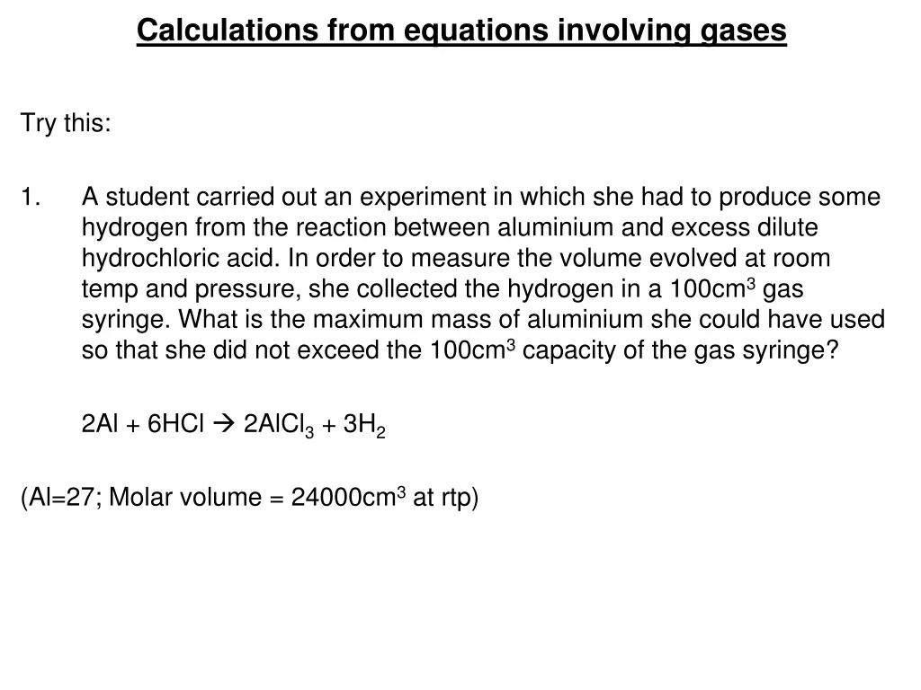 calculations from equations involving gases 3