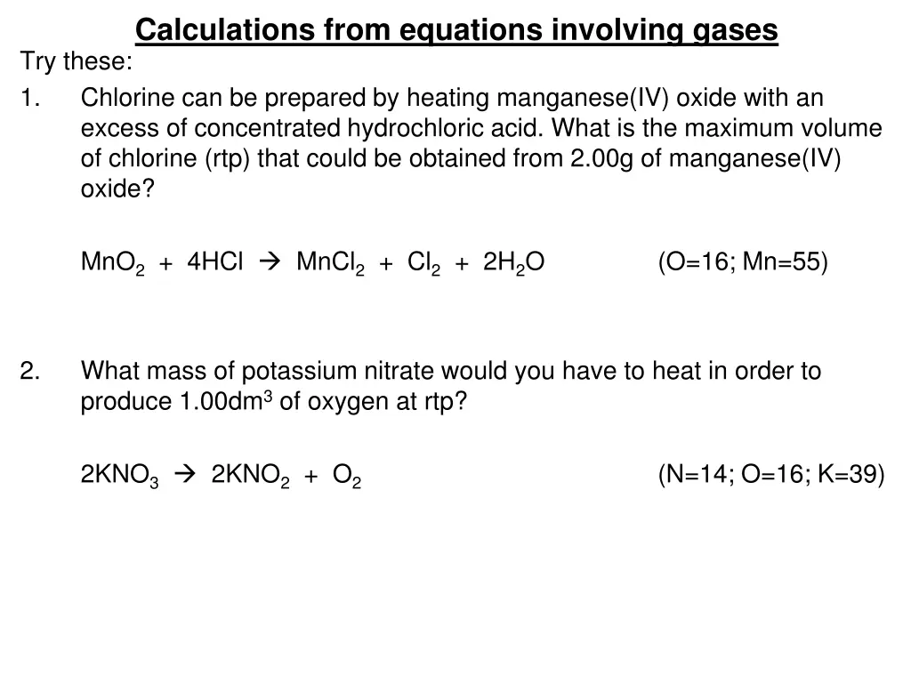 calculations from equations involving gases 5