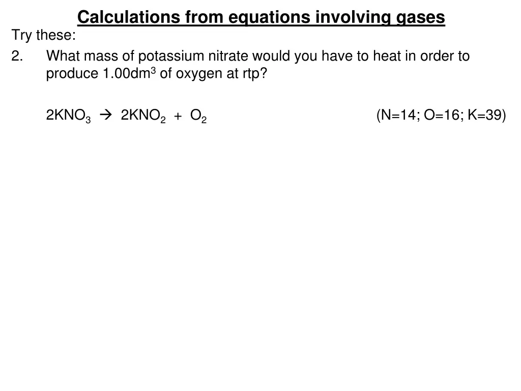 calculations from equations involving gases 7