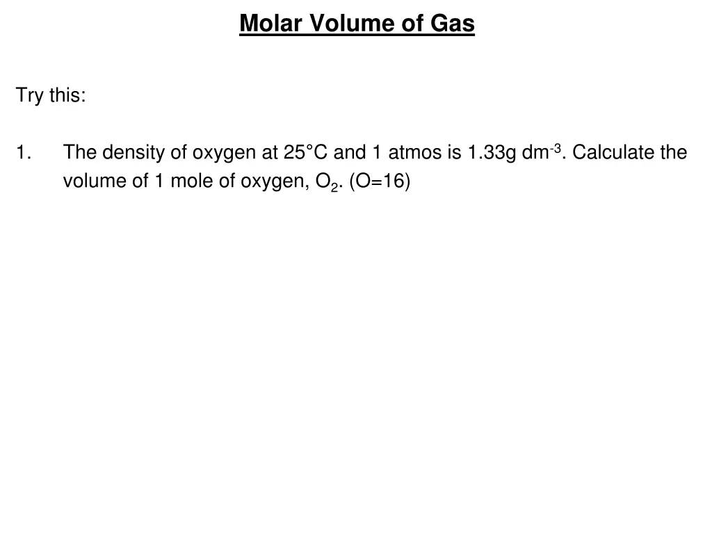 molar volume of gas 2