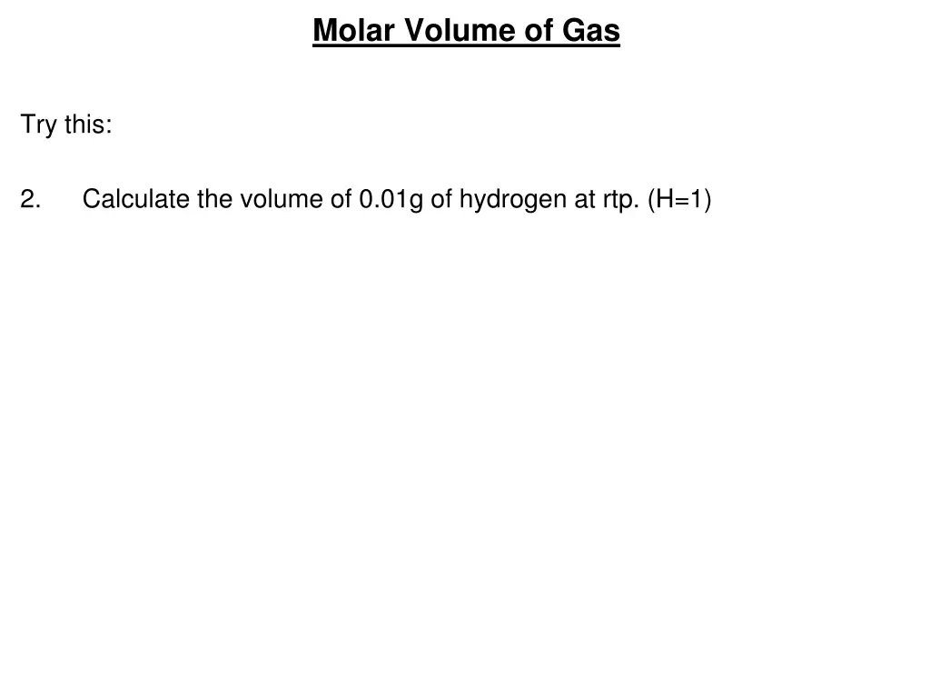 molar volume of gas 3