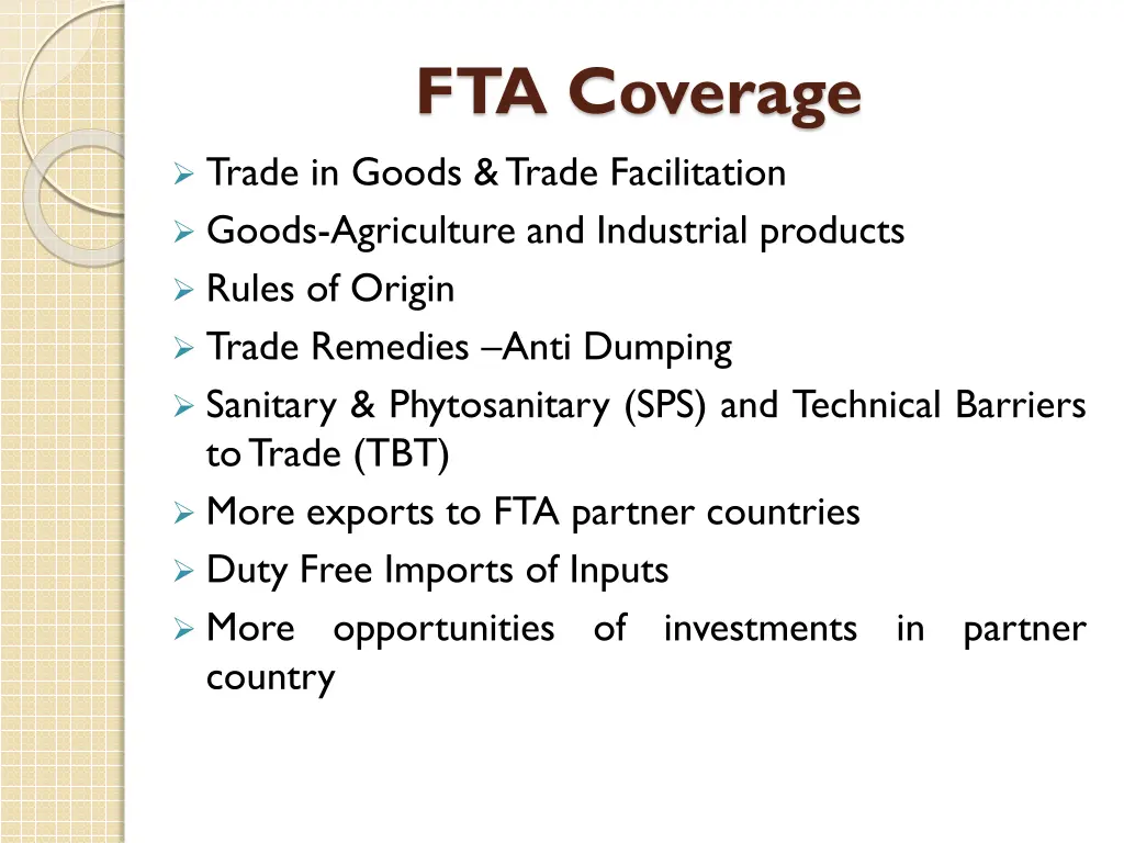 fta coverage