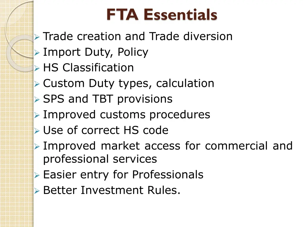 fta essentials