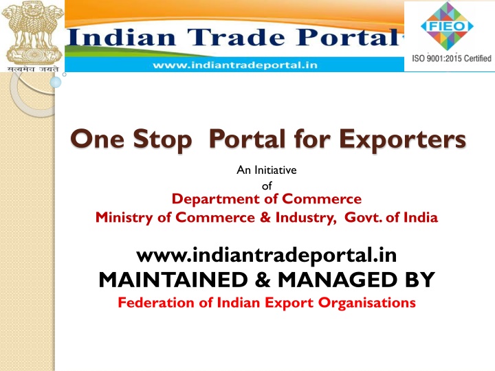 one stop portal for exporters