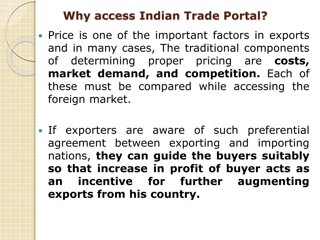 why access indian trade portal