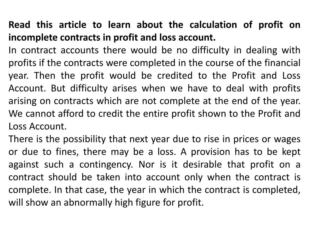 read this article to learn about the calculation