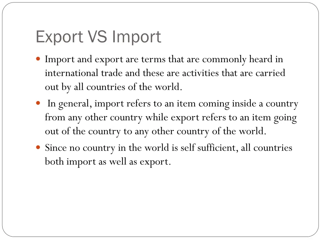 export vs import