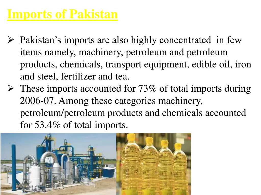 imports of pakistan