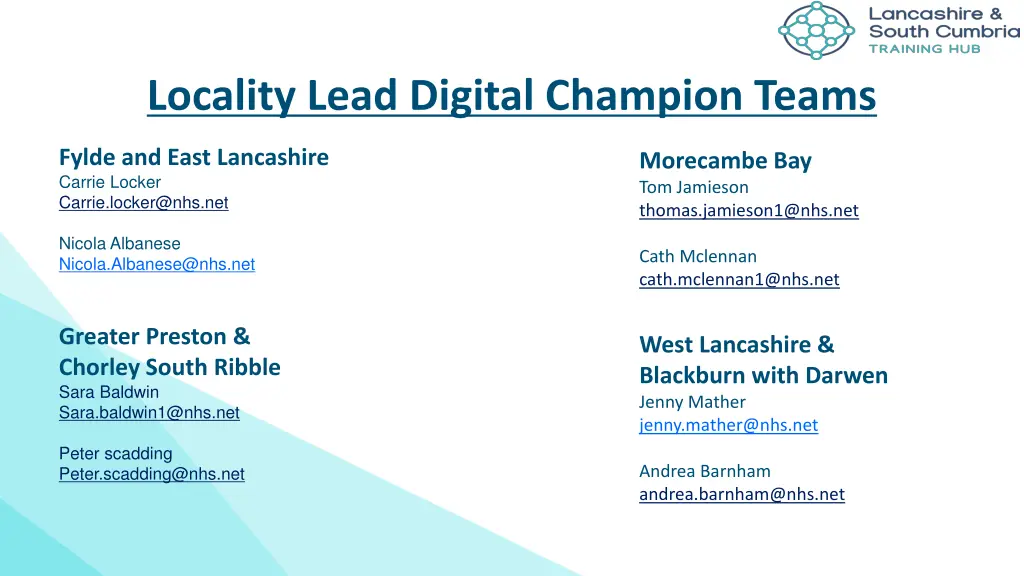 locality lead digital champion teams