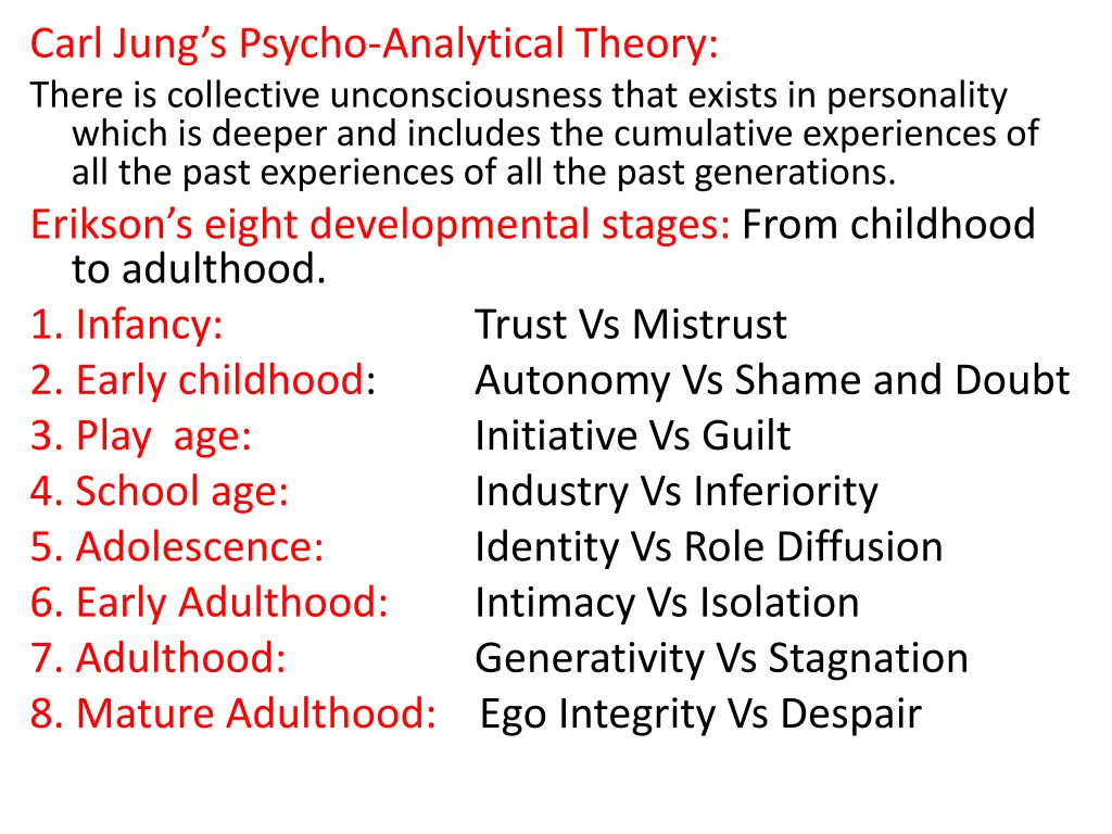 carl jung s psycho analytical theory there