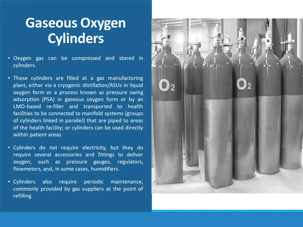 gaseous oxygen cylinders