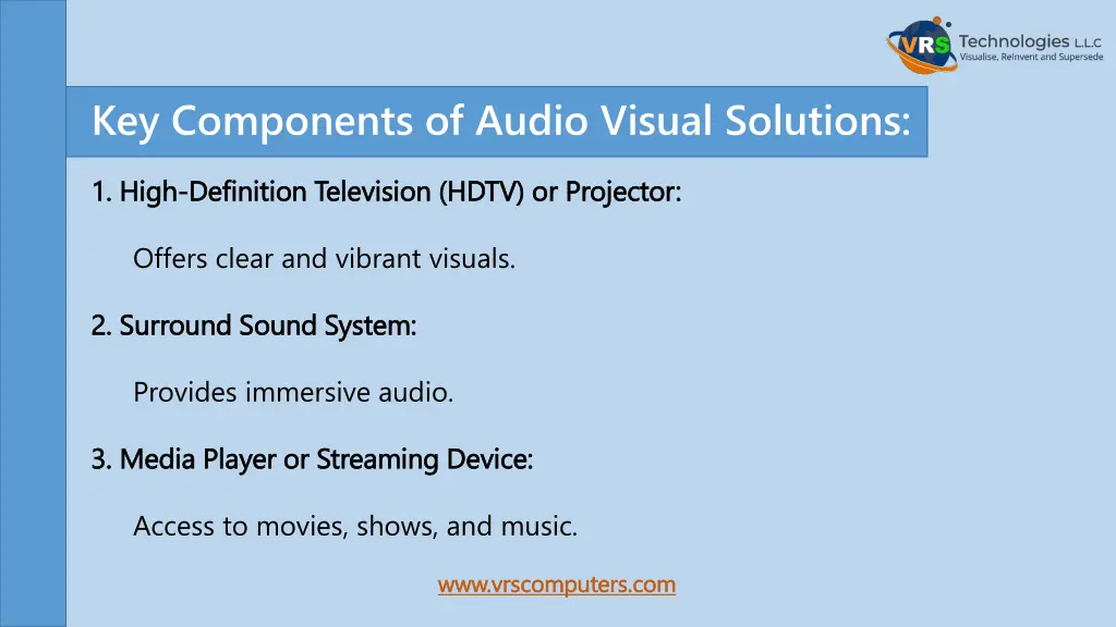 key components of audio visual solutions