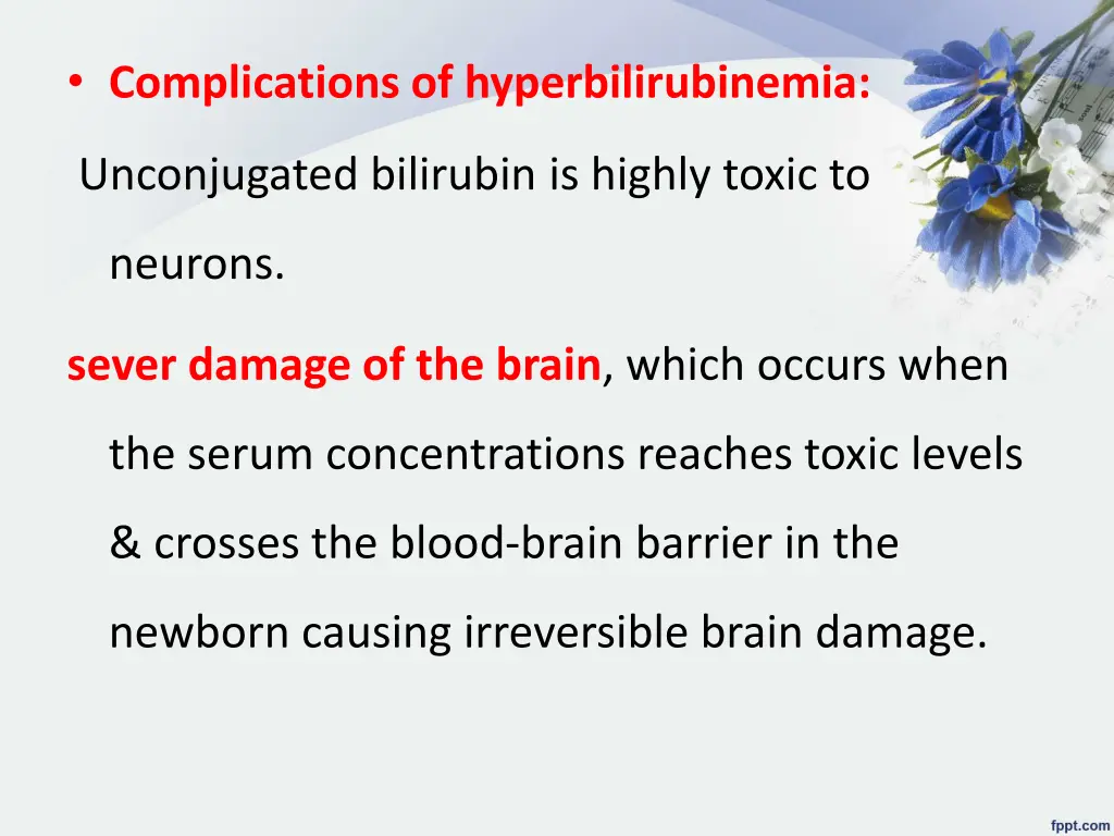 complications of hyperbilirubinemia