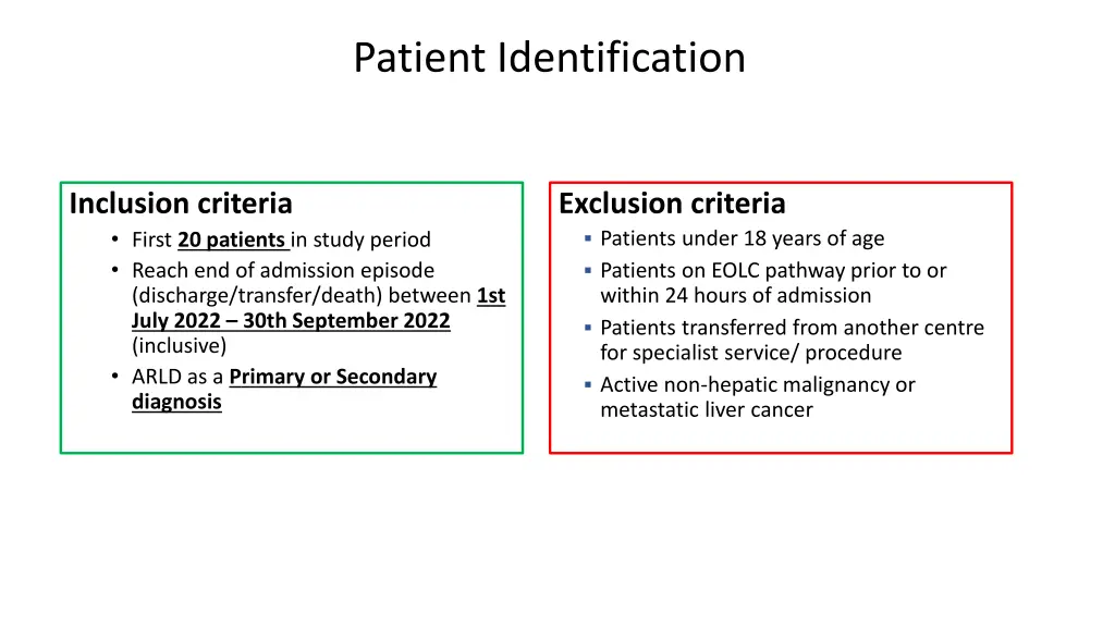 patient identification