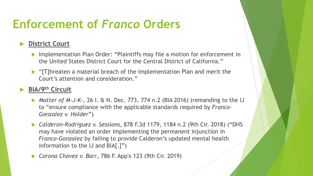 enforcement of franco orders