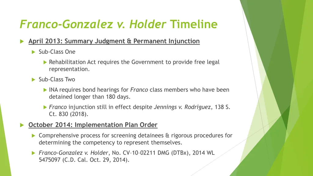 franco gonzalez v holder timeline 2