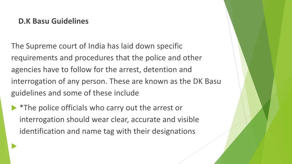 d k basu guidelines