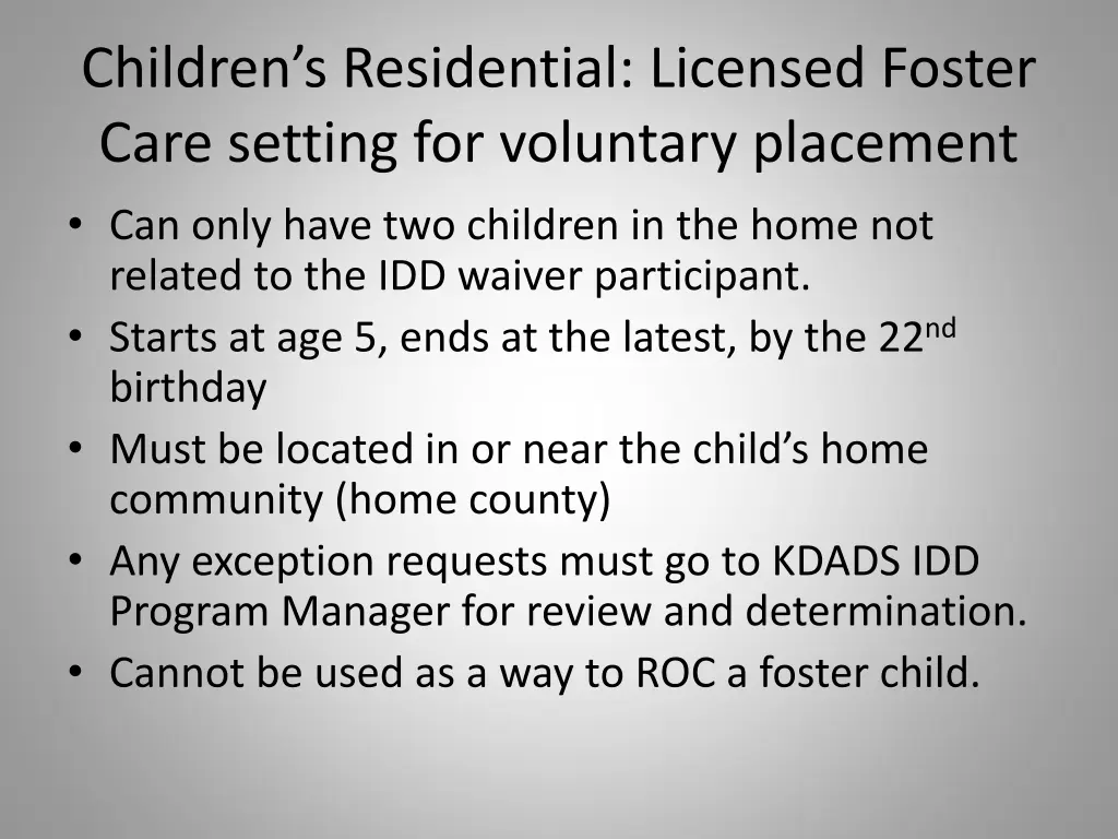 children s residential licensed foster care