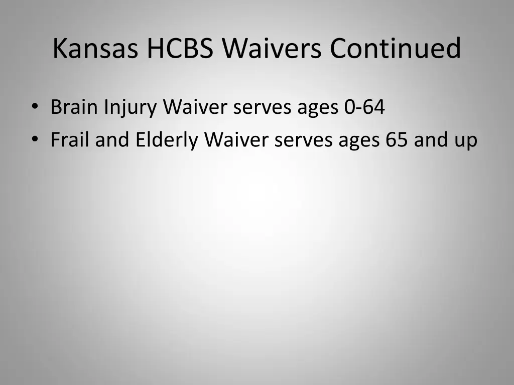 kansas hcbs waivers continued