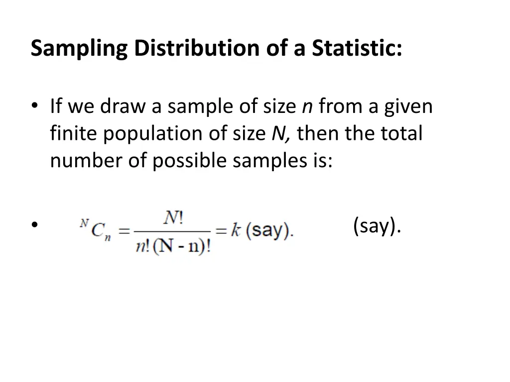 sampling distribution of a statistic