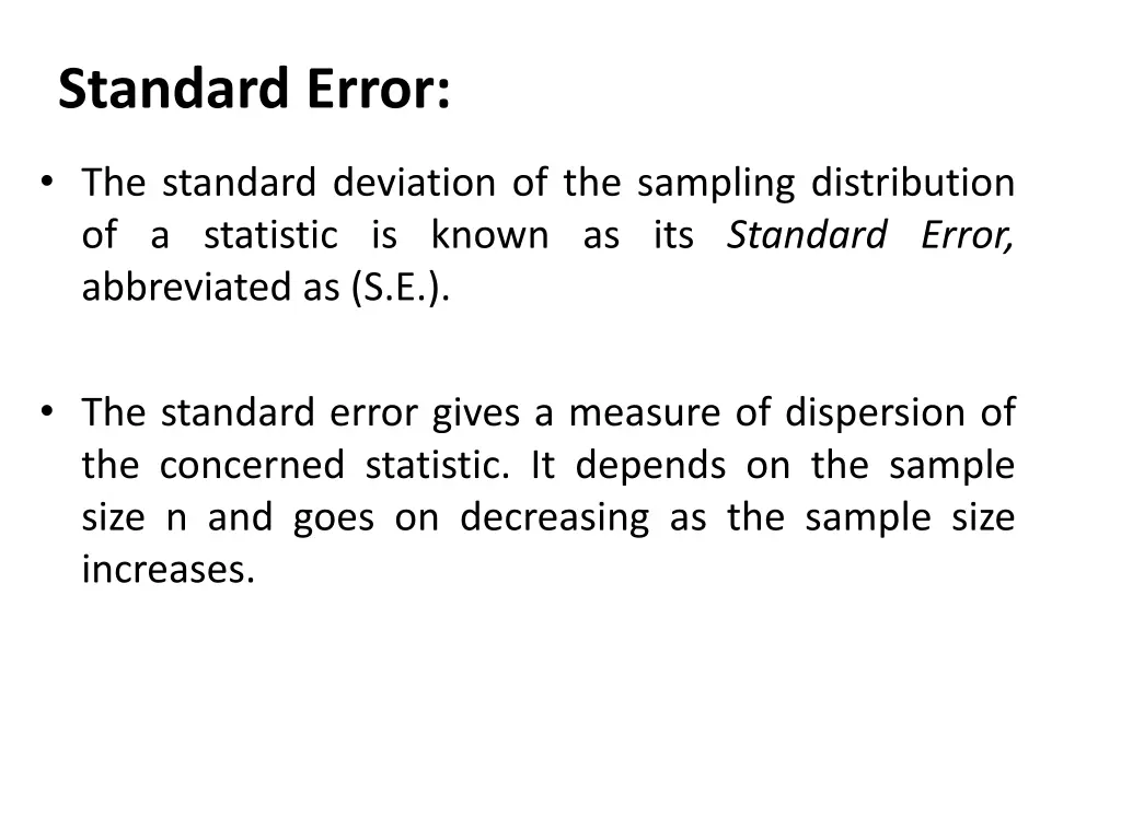 standard error