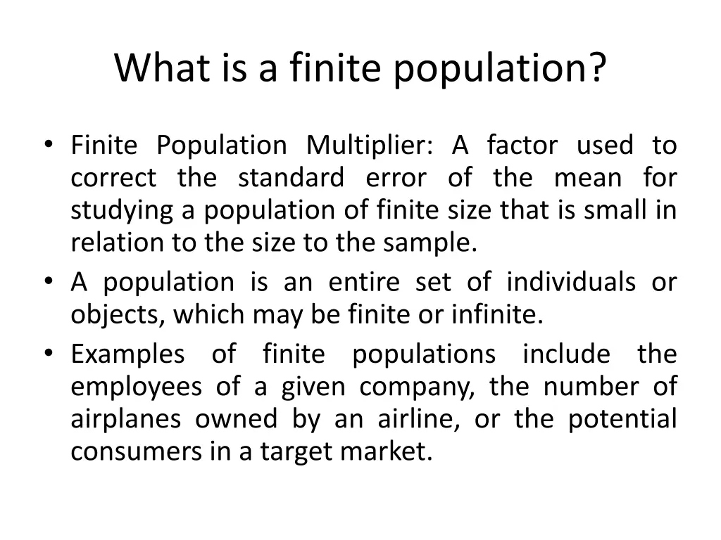 what is a finite population