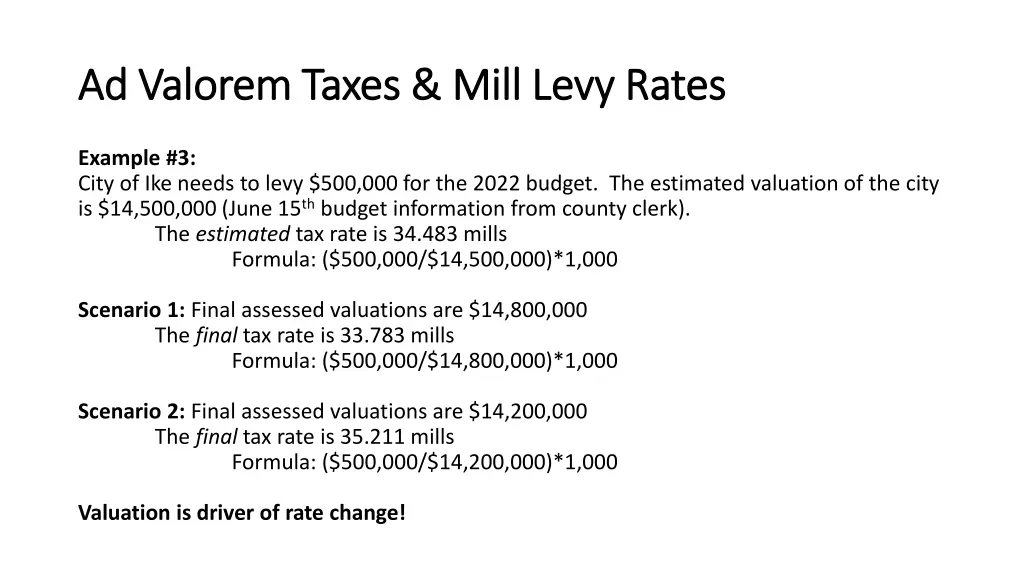 ad valorem taxes mill levy rates ad valorem taxes 3