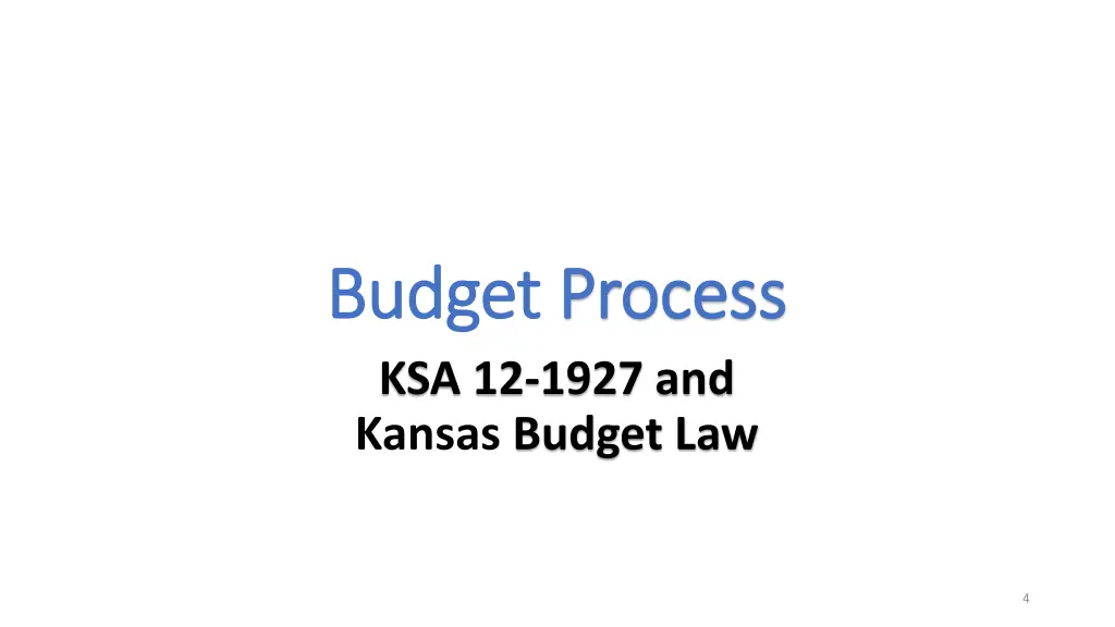 budget budget process ksa 12 1927 and kansas