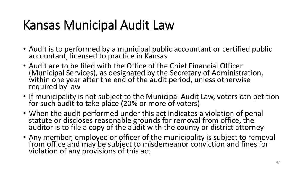 kansas municipal audit law kansas municipal audit 2