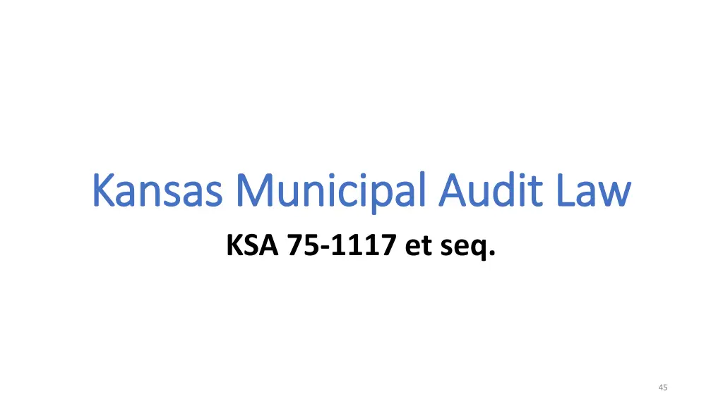 kansas municipal audit law kansas municipal audit