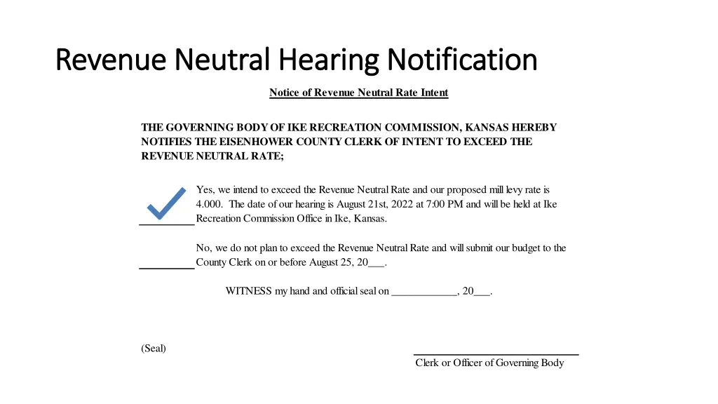 revenue neutral hearing notification revenue 1