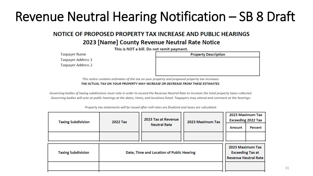 revenue neutral hearing notification revenue 3