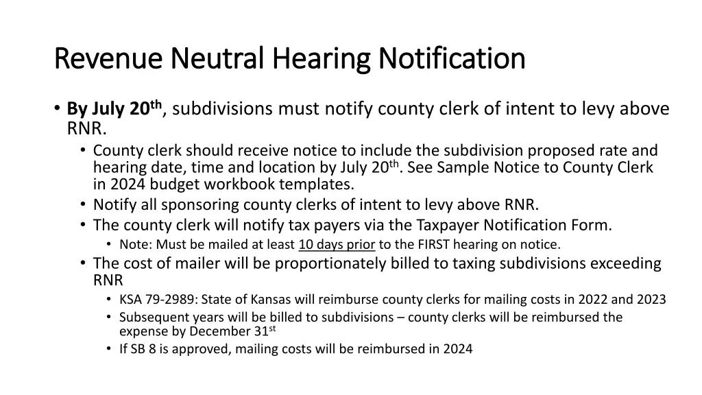 revenue neutral hearing notification revenue