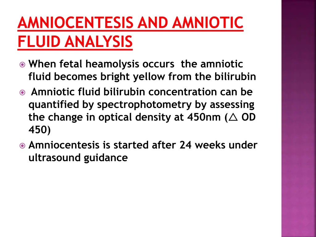 amniocentesis and amniotic fluid analysis