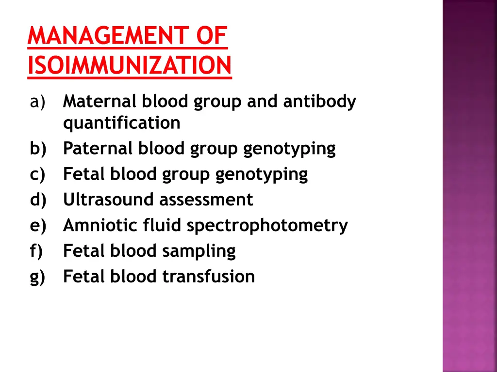 management of isoimmunization 1