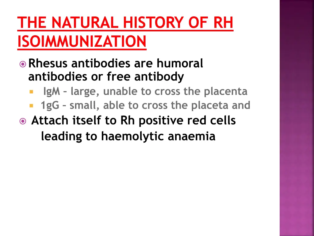 the natural history of rh isoimmunization