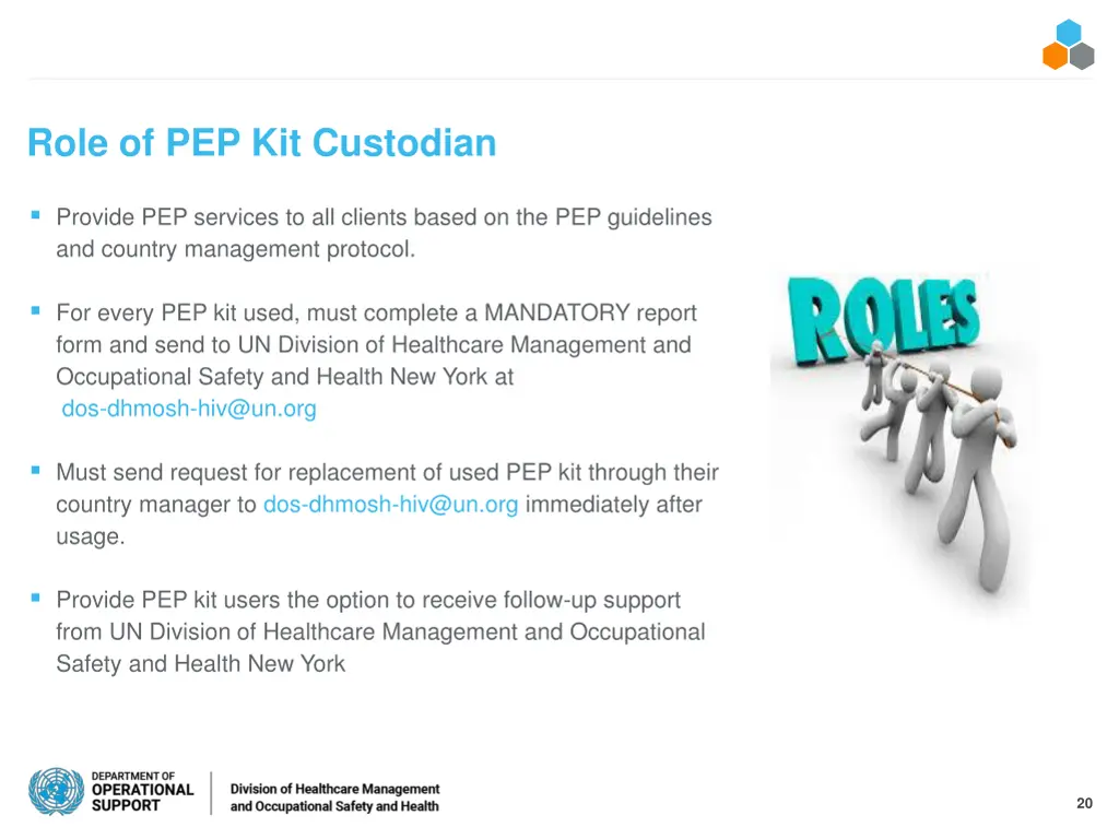 role of pep kit custodian