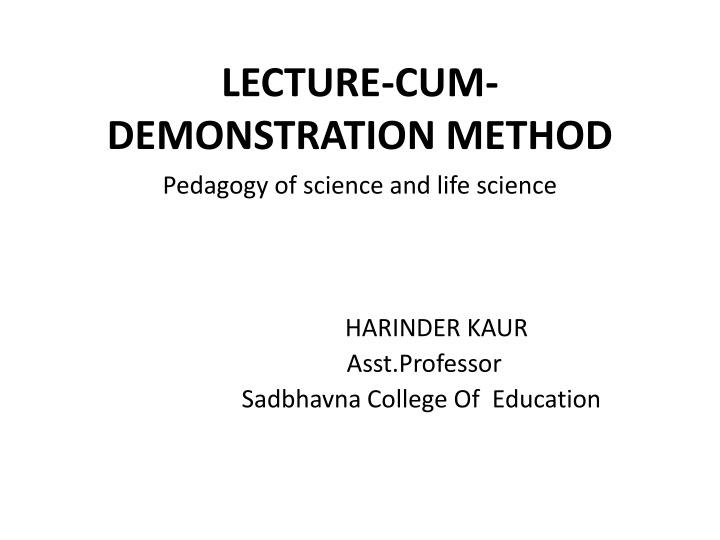 lecture cum demonstration method pedagogy