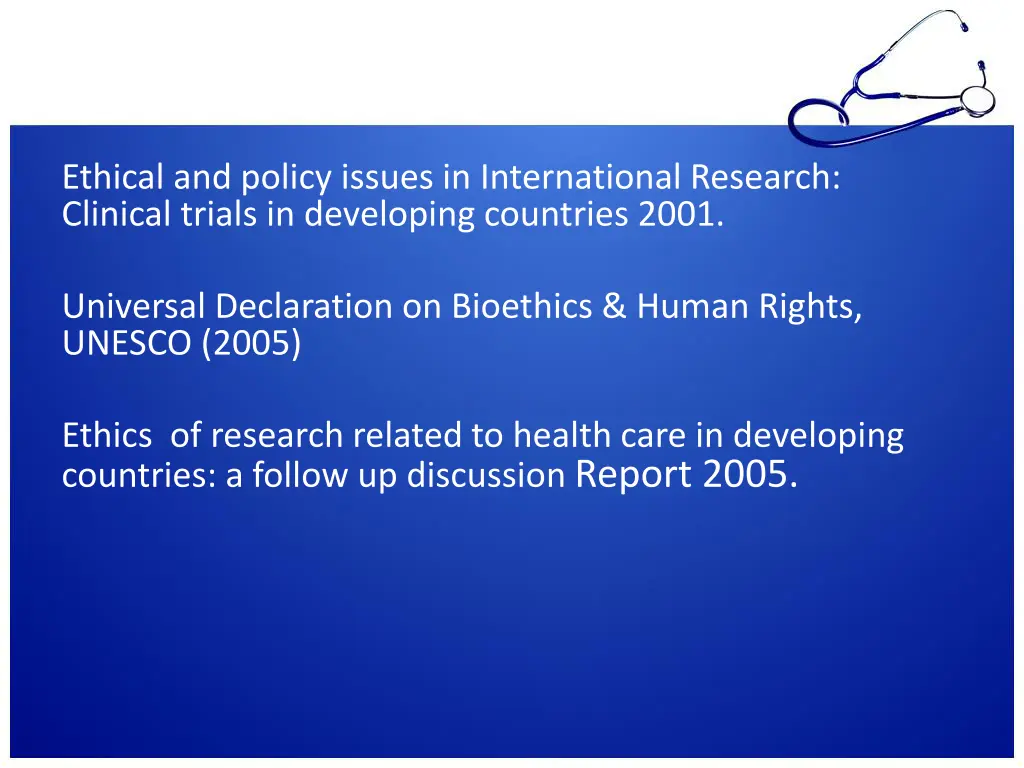 ethical and policy issues in international