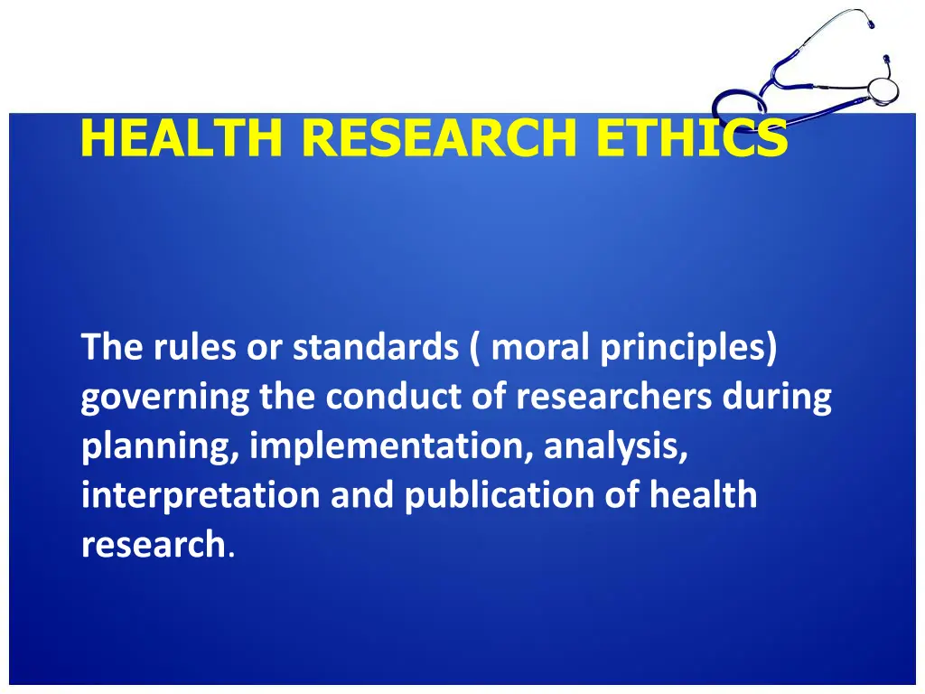 health research ethics