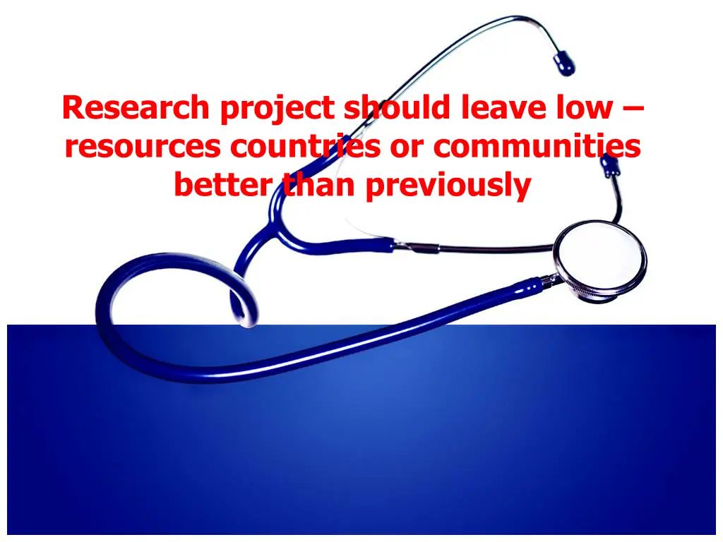 research project should leave low resources