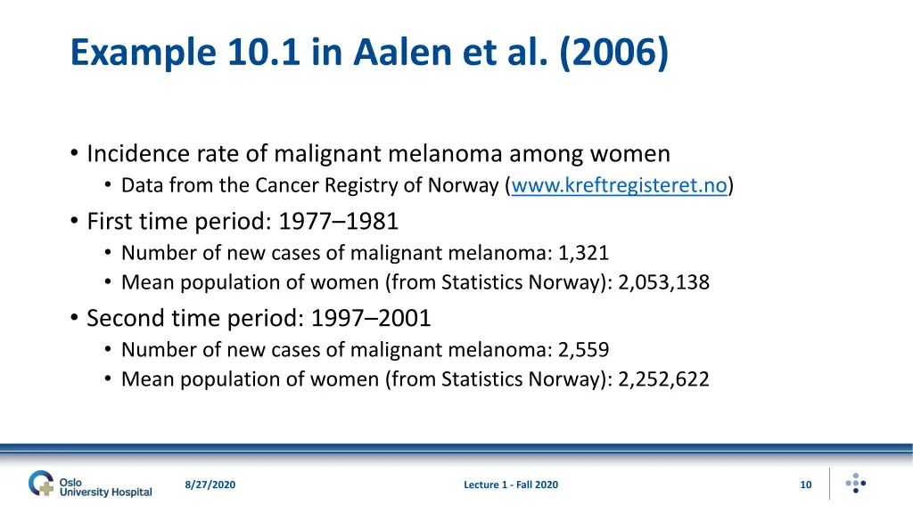 example 10 1 in aalen et al 2006