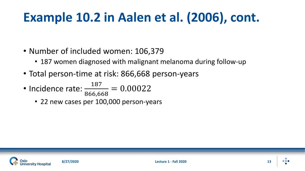 example 10 2 in aalen et al 2006 cont