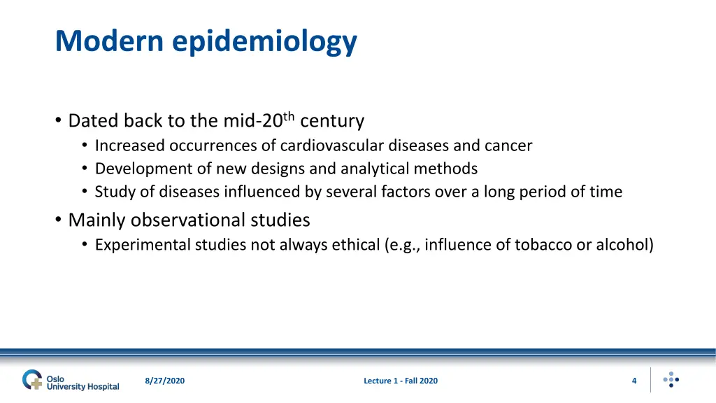 modern epidemiology