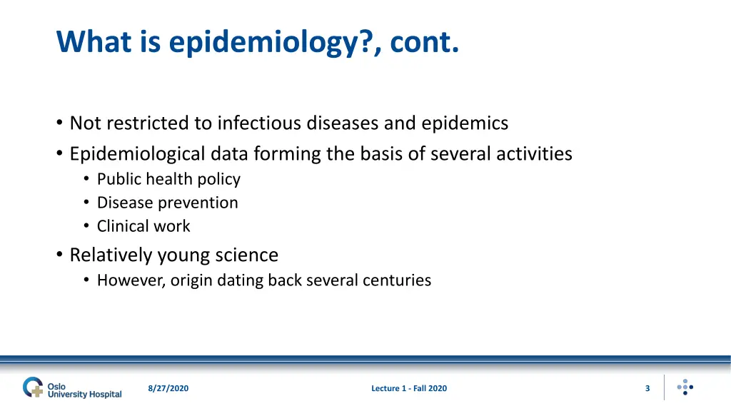 what is epidemiology cont