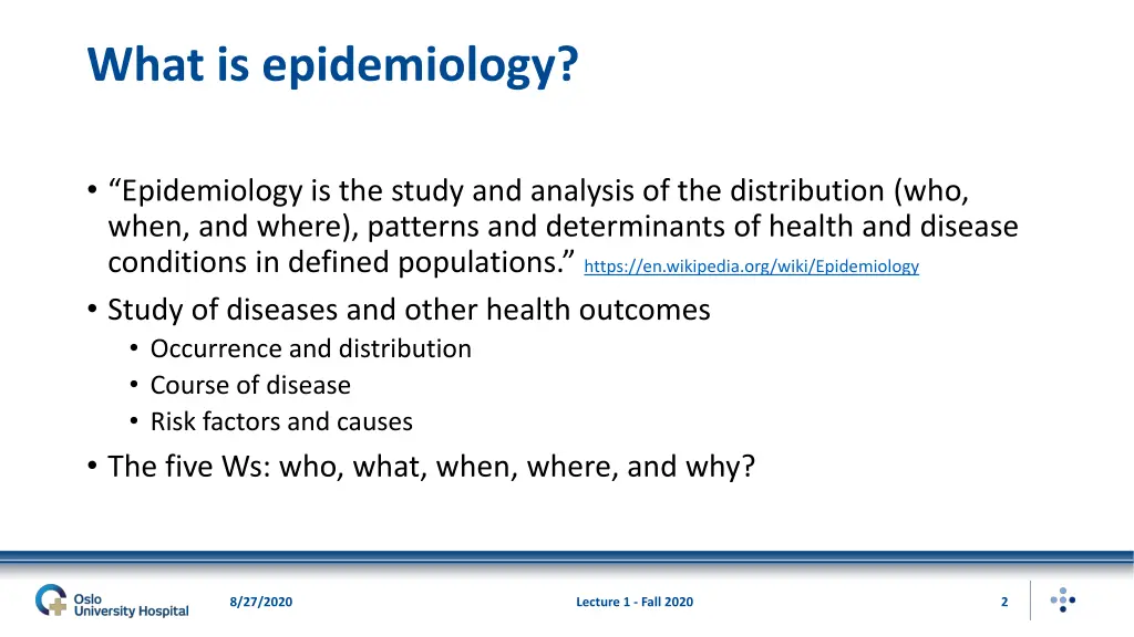 what is epidemiology