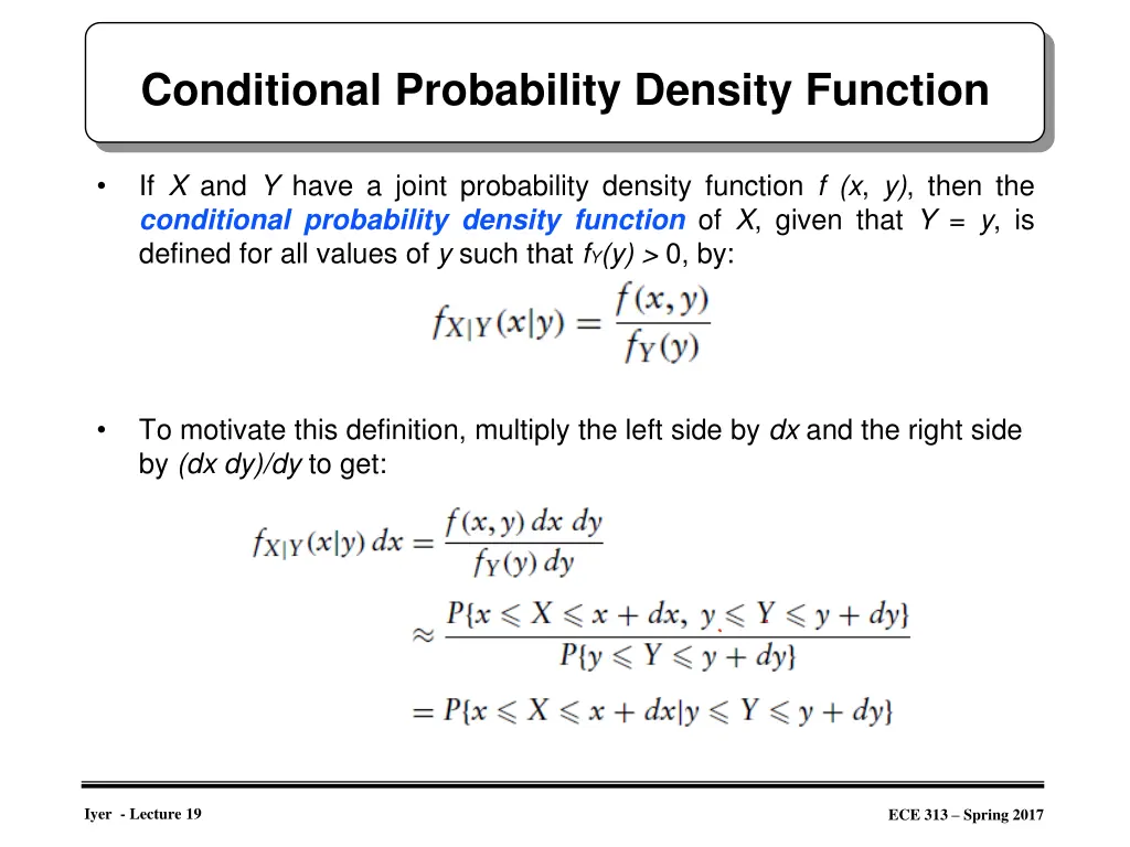 conditional probability density function