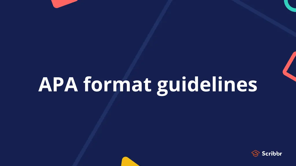 apa format guidelines