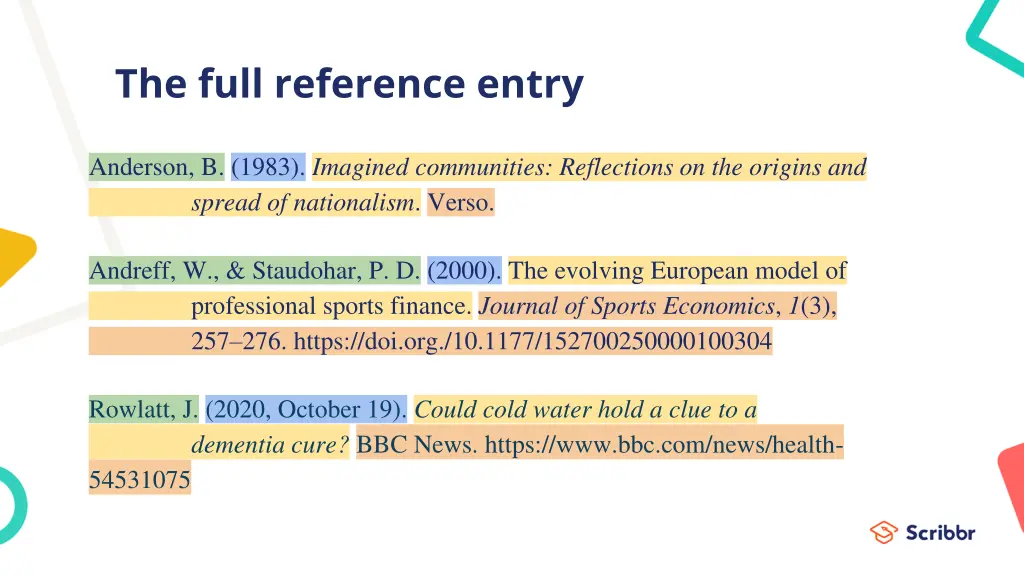 the full reference entry