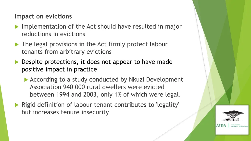 impact on evictions